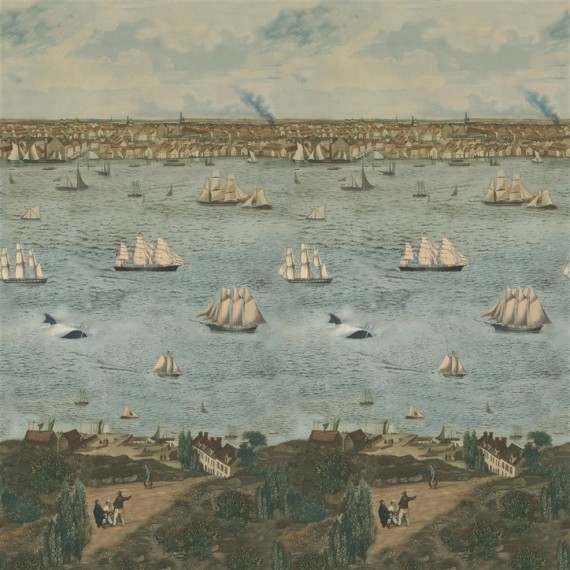 Papier peint Panoramique SEAPORT OCEAN de la collection PAPIERS PEINTS SCENES & MURALS II par Designers Guild