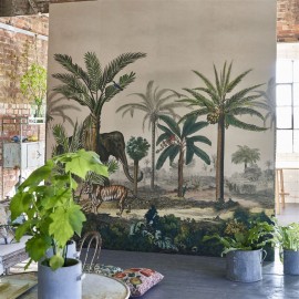 Papier peint Panoramique PALM TRAIL SCENE 1 SEPIA de la collection PAPIERS PEINTS SCENES & MURALS II par Designers Guild