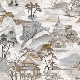 Papier peint Nara de la nouvelle collection aux inspirations asiatique (japon, inde) Archipel de Casamance
