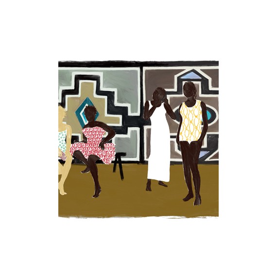 Papier peint panoramique d'hommes et femmes Ndebele de Elitis Collection 360°