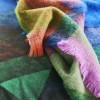 PLAID VARANASI FUCHSIA MOHAIR en laine à motif à rayures de Designers guild