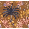 Papier peint végétal Mirissa de Casamance | Bleu Tortue