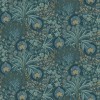 Papier peint végétal Persée de Casamance | Bleu Tortue