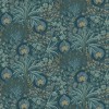 Papier peint végétal Persée de Casamance | Bleu Tortue