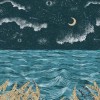 Papier peint panoramique marin Callisto de Casamance | Bleu Tortue