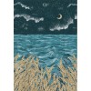 Papier peint panoramique marin Callisto de Casamance | Bleu Tortue