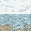 Papier peint panoramique marin Callisto de Casamance | Bleu Tortue