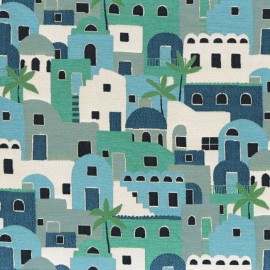 Tissu outdoor Amorgos de Casamance | Bleu Tortue