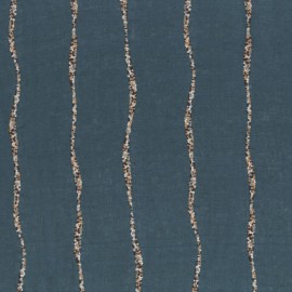Tissu à rayure Anthère de Casamance | Bleu Tortue