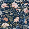Papier peint floral Porcelaine de Chine - Designers Guild  Bleu Tortue
