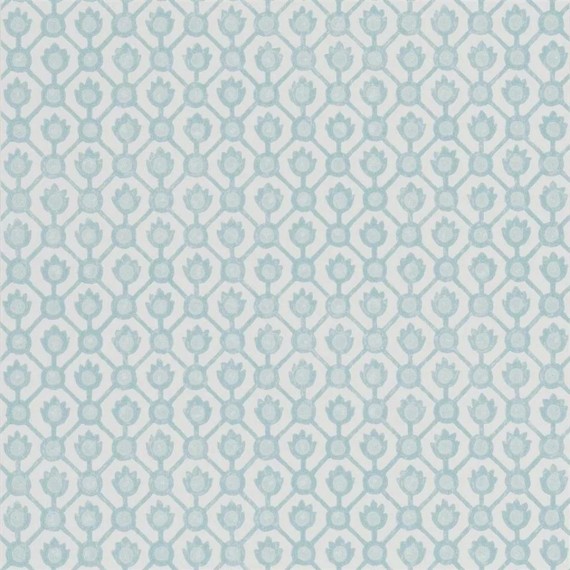 Papier peint graphique Jaal de Designers Guild | Bleu Tortue