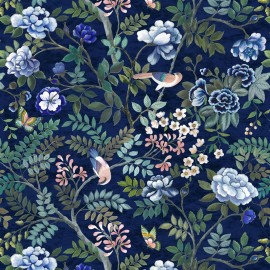 Tissu velours Porcelaine de chine de Designers Guild | Bleu Tortue