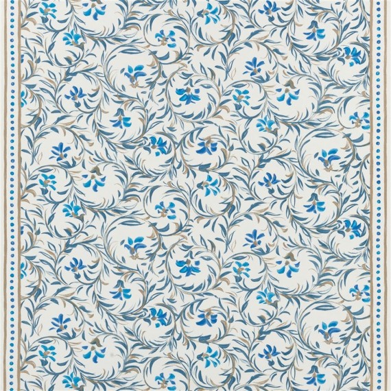 Tissu en lin Fleur Indienne de Designers Guild | Bleu Tortue