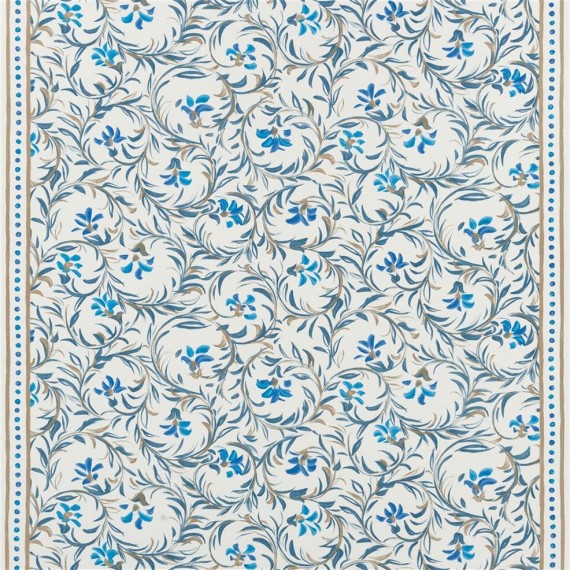 Tissu en lin Fleur Indienne de Designers Guild | Bleu Tortue