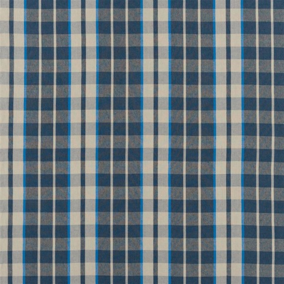 Tissu tartan Brera Piazza de Designers Guild | Bleu Tortue