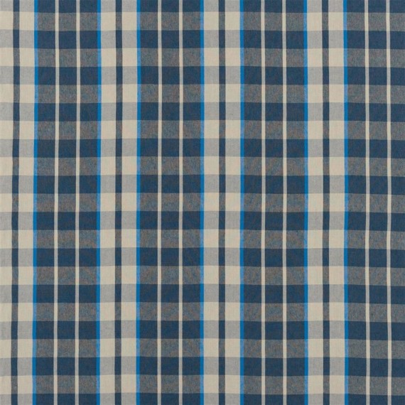 Tissu tartan Brera Piazza de Designers Guild | Bleu Tortue