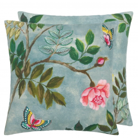 Coussin Papillon Chinois par Designers Guild | Bleu Tortue