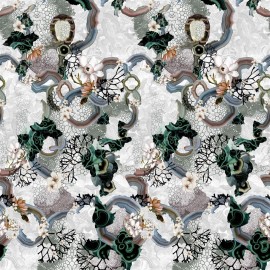 Papier peint Algae Bloom de Christian Lacroix | Bleu Tortue