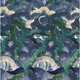 Papier peint panoramique MINREAL CREEK Christian Lacroix | Bleu Tortue