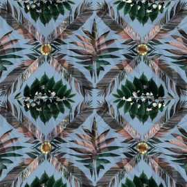 Tissu Feather Park de Christian Lacroix | Bleu Tortue