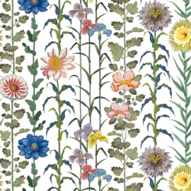 Tissu floral Selam de Christian Lacroix | Bleu Tortue