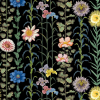 Tissu floral Selam de Christian Lacroix | Bleu Tortue