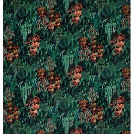 Tissu en velours Green Wall Velvet - Osborne and Little | Bleu Tortue