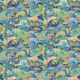 Tissu outdoor marin Maritima - Osborne and Little | Bleu Tortue