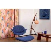 Tissu Corso pour siège et rideaux par Elitis | Bleu Tortue