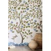 Papier peint floral et végétal Mandalay  - Little Greene | Bleu Tortue