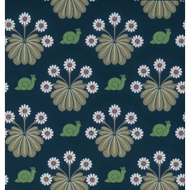 Papier peint floral Burges Snail - Little Greene | Bleu Tortue