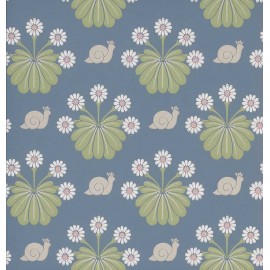 Papier peint floral Burges Snail - Little Greene | Bleu Tortue