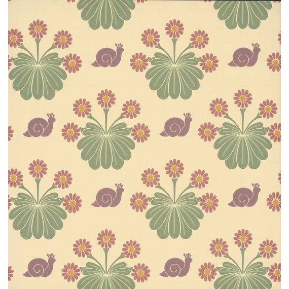 Papier peint floral Burges Snail - Little Greene | Bleu Tortue