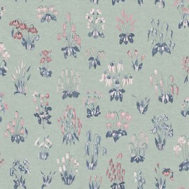 Papier peint floral Millefleur - Little Greene | Bleu Tortue