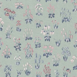 Papier peint floral Millefleur - Little Greene | Bleu Tortue