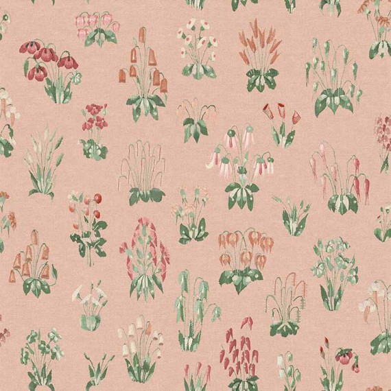 Papier peint floral Millefleur - Little Greene | Bleu Tortue