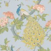 Papier peint anglais animal Pavona - Little Greene | Bleu Tortue