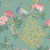 Papier peint anglais animal Pavona - Little Greene | Bleu Tortue