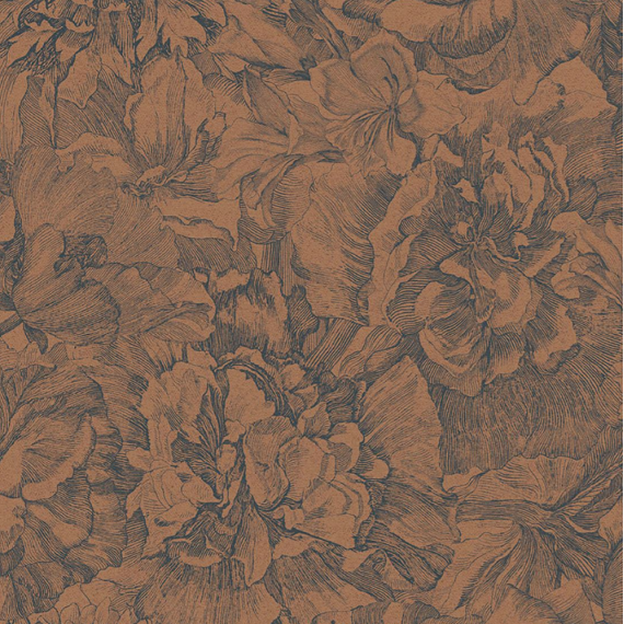 Museum 30734 : Papier peint floral - Eijffinger | Bleu Tortue